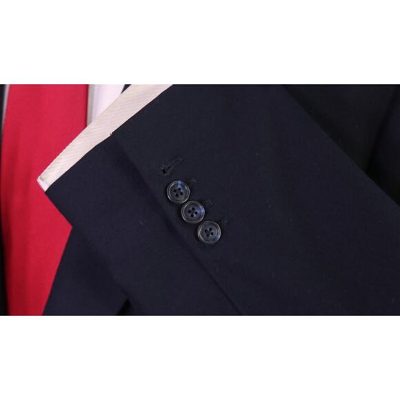 Ying Tai Ltd Bespoke Navy Blue Wool Fleece 2-Btn Handmade Suit 44R - Picture 6 of 10
